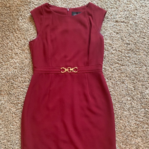 Red/maroon work dress - Picture 1 of 3